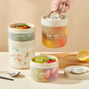 Axyaa Leak-proof Bento Box : Transparent Microwave Safe Lunch Box With Handle