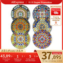 Axyaa Porcelain Dinner Plates Set for 6