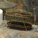 Axyaa Gold Vanity Organizer for Bathroom Coutertop and Makeup Storage