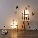Axyaa Zen Wood LED Desk Lamp with Glass Shade for Home Décor Lighting Fixtures