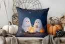 Axyaa Cute Ghosts Campfire Halloween Pillow Cover