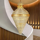 Axyaa Spiral Staircase Crystal Chandelier for Luxury Living Room