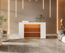 Axyaa LED Reception Desk, 63" Front Counter for Salon, Retail, Lobby - Tribesigns