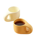 Axyaa Nordic Style Ceramic Chubby Mug Set with Oval Plate - 400ml