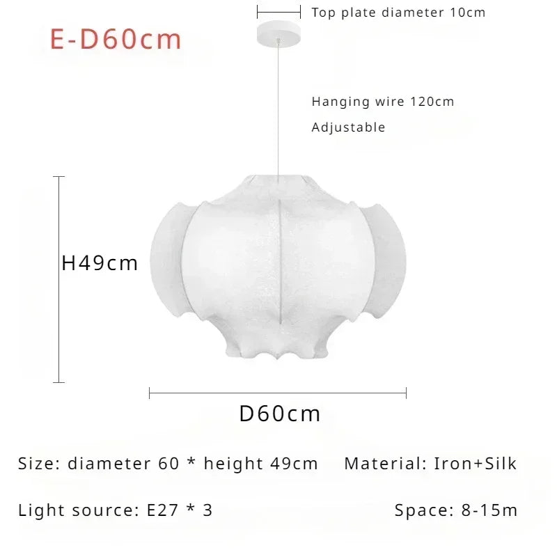 Axyaa Wabi Sabi Silk Pendant Lights: Modern Home Decor Chandelier