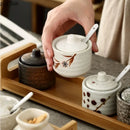 Axya Ceramic Spice Jar Set Seasoning Sugar Salt Shaker Storage Containers