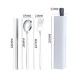 Axyaa Stainless Steel Travel Utensils Set with Case and Chopsticks, Portable Flatware
