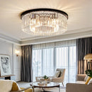 Axyaa Metal and Crystal Pendant Light - Stylish LED Chandelier for Living Room