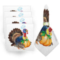 Axyaa Fall Harvest Pumpkin Napkins Square Tablecloth - Set of 4
