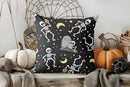Axyaa Halloween Skeleton Moon Stars Pillow Cover for Sofa Bedroom Car
