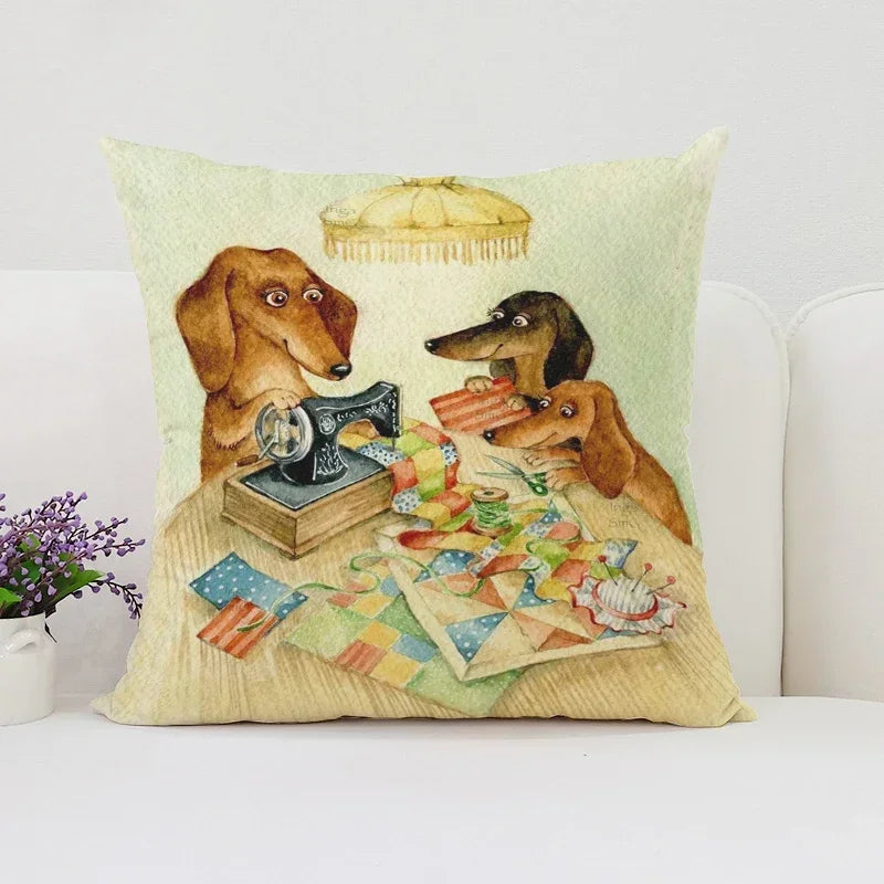 Pablo Picasso Wiener Dog Pillowcase for Modern Home Decor by Axyaa