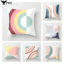 Nordic Pink Yellow Geometry Cushion Cover Abstract Art Pillowcase - Axyaa