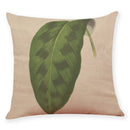 Axyaa Big Leaf Pattern Linen Pillowcase 45x45cm for Car Sofa Home Décor