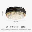 Axyaa Black Crystal Ceiling Chandeliers: Elegant Lighting for Living, Study, Kitchen & Bedroom