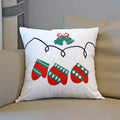 Axyaa Christmas Embroidered Pillowcase - Decorative Sofa Cushion Cover