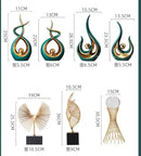 Axyaa Gold Swan Lovers Porcelain Figurines Room Decor Crafts