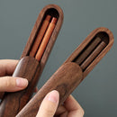 Axyaa Solid Wood Chopsticks Box Set - Portable High-grade Tableware
