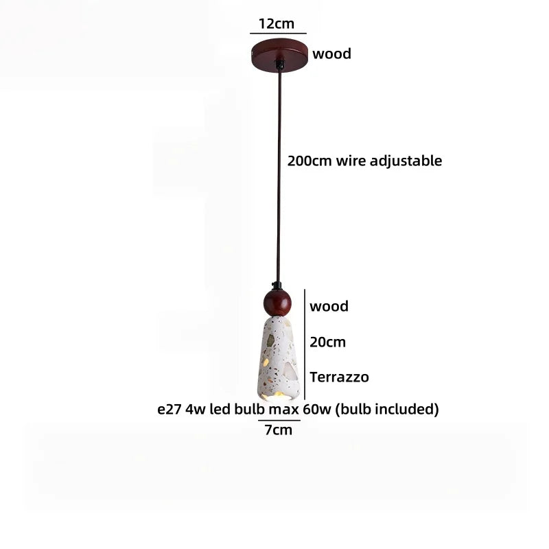 Axyaa White Glass Ball LED Pendant Lights with Wooden Base