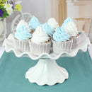 Axya Wave Dessert Tray: Elegant Ceramic Cake Stand for Home Decor