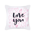 Axyaa Happy Valentine's Day Pink Pillowcase - Cute Square Cushion Cover