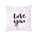 Axyaa Happy Valentine's Day Pink Pillowcase - Cute Square Cushion Cover