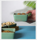 Axyaa Celadon Bamboo Wood Partition Fruit Snack Tray - Living Room Candy Nut Melon Seeds
