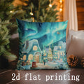 Axyaa Christmas Scene Pattern Cushion Cover for Sofa, Bedroom, Car - Festive Home Decor