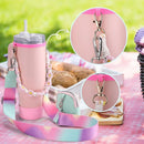 Axyaa 4Pcs Colorful Tumbler Accessories Set with Adjustable Strap & Handle Boot