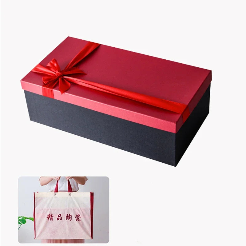 Axya Lucky Cat Ceramic Tea Set with Wooden Tray and Tea Cups