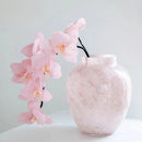Axyaa Pink Marble Glass Vase – Elegant Home Decor Accent for Living Room