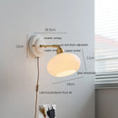 Axyaa White Glass LED Wall Lights Up Down Copper Arm Bedroom Living Room lamp