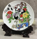 Axyaa Ceramic Plate Ornaments with Base: Modern Home Decor, Flower Arrangement Craft