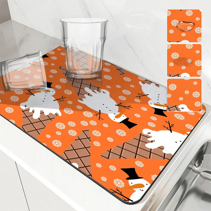 Axyaa Christmas Coaster Set for Absorbent & Anti-Slip Table Protection