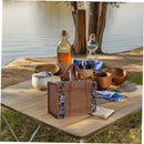 Bamboo Camping Storage Basket by Axyaa - Sturdy Portable Outdoor Picnic Box