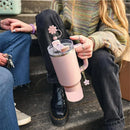Axyaa Cup Set: 9 Straws, Brush, Flower Charm, 3 Stoppers, Cover Boot