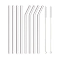Axyaa Glass Straw Set - 3/5/10/11Pcs Reusable Eco Friendly Drinking Straws