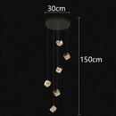 Axyaa Crystal Chandelier Stair Pendant Lighting Modern Living Room Interior Light