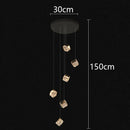 Axyaa Crystal Chandelier Stair Pendant Lamp Living Room Pendant Lights Interior Lighting