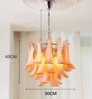 Axyaa Glass Petal Chandelier: Modern Luxury Pendant for Dining Living Bedroom