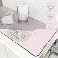 Axyaa Crabbit Lines Desk Drain Pad: Non-slip Heat Resistant Kitchen Mat