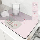 Axyaa Crabbit Lines Desk Drain Pad: Non-slip Heat Resistant Kitchen Mat