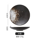 Axyaa Black Sushi Plate & Seafood Salad Ceramic Table Plate Set
