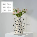 Axyaa Wave Point Ceramic Double Ear Vase: Elegant Decorative Vase for Flowers & Hydroponics