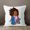 Axyaa Cartoon Girl Pillow Case: Soft Short Plush Cushion Cover for Sofa & Home Decor