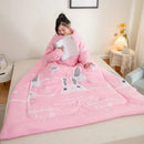 Axyaa Cozy Sleeved Quilted Pillow Blanket: Fashionable & Comfortable Dual-Purpose Bedding