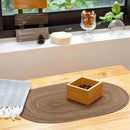 Axyaa Oval Braided Coffee Placemats Set - 35x50cm - Natural Woven Heat Resistant Mats
