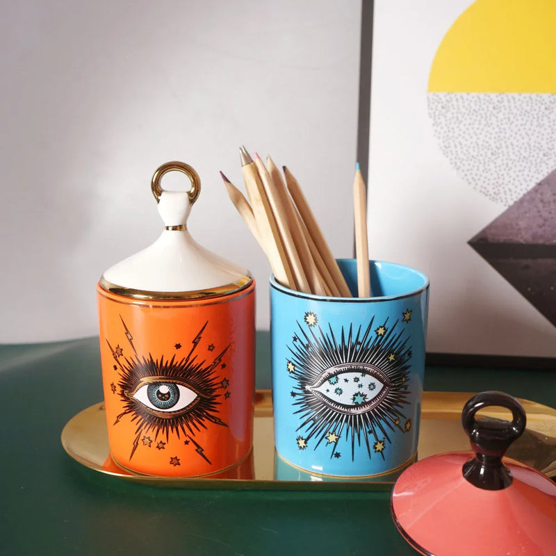 Axya Ceramic Starry Sky Storage Jar: Versatile Home Decor & Organizer