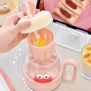 Axyaa Kawaii Glass Cup with Lid and Straw: Large Aesthetic Drink Bottle Mug