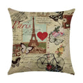 Axyaa Linen Butterfly Flower Sofa Cushion Cover 45*45 - Home Decor Printed Pillow Case