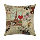 Axyaa Linen Butterfly Flower Sofa Cushion Cover 45*45 - Home Decor Printed Pillow Case